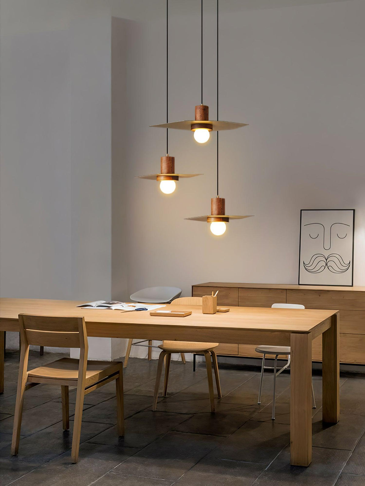 Elvoreria Premium Noordse kunst hanglamp van walnoothout