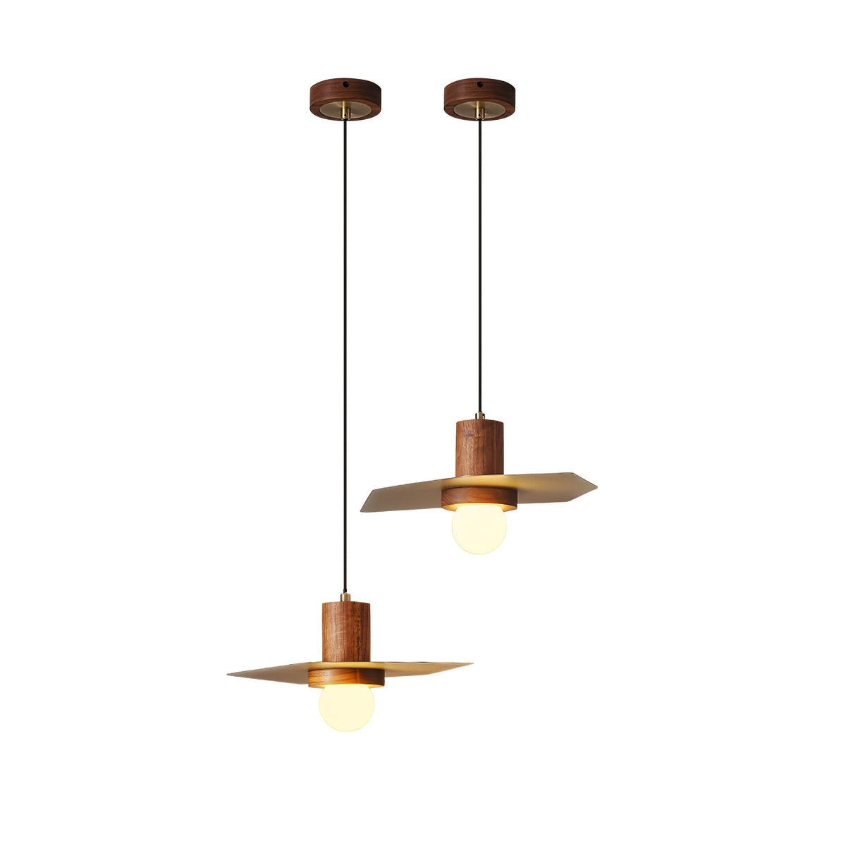 Elvoreria Premium Noordse kunst hanglamp van walnoothout