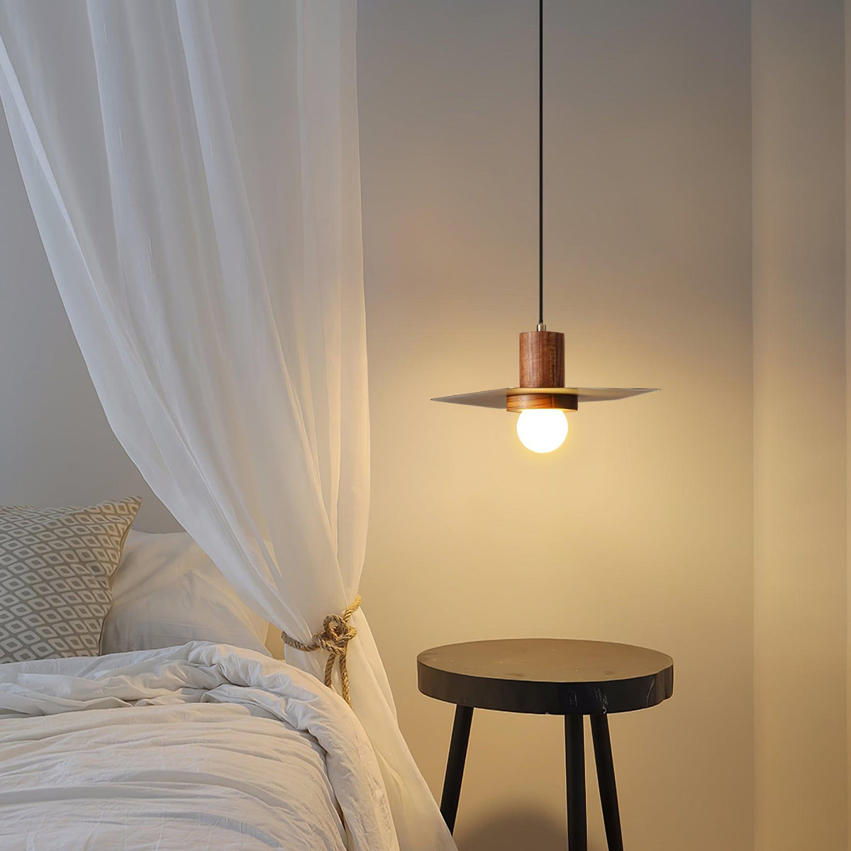 Elvoreria Premium Noordse kunst hanglamp van walnoothout