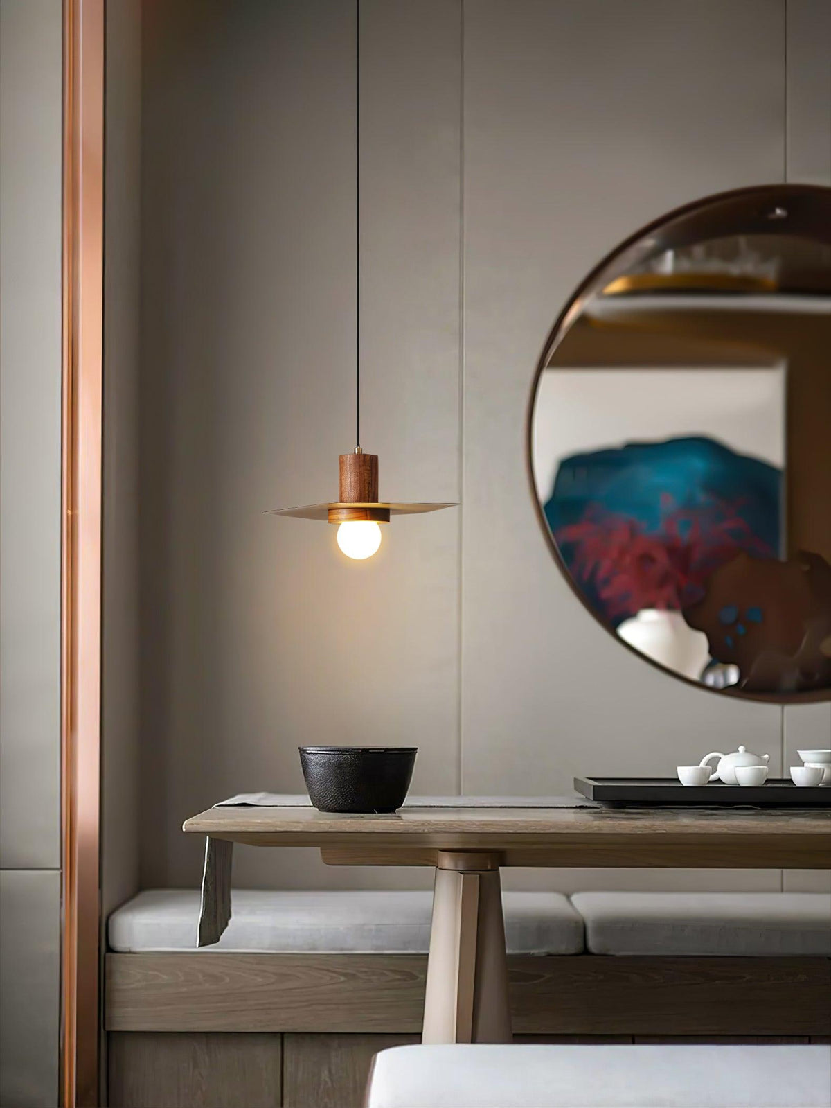 Elvoreria Premium Noordse kunst hanglamp van walnoothout