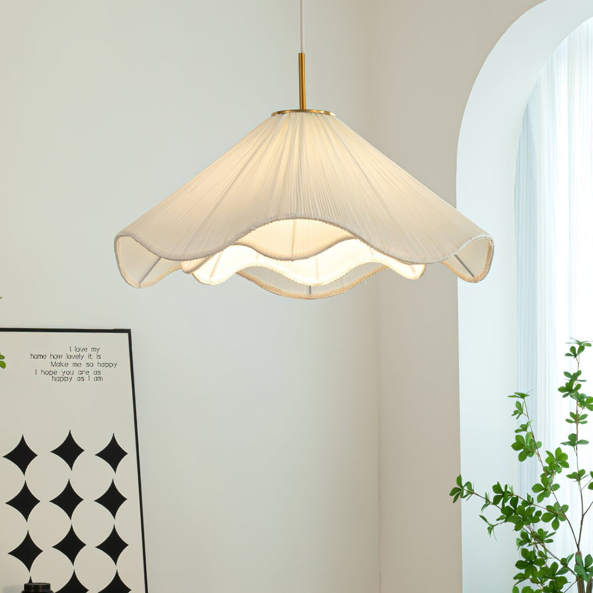 Drift Minimalistische hanglamp van stof