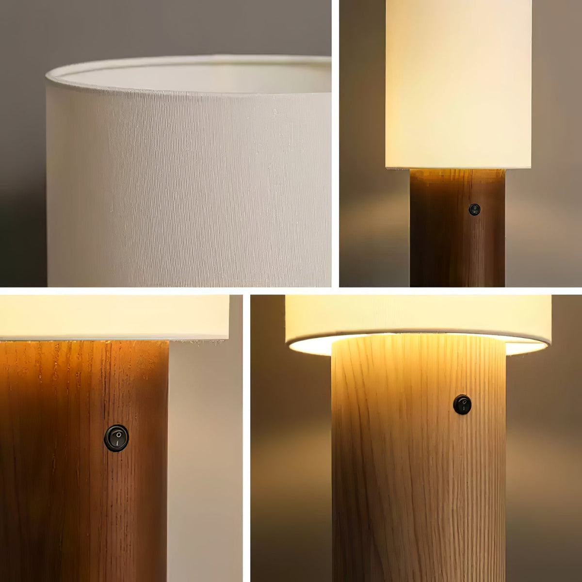 Uvynir Cylindrische houten vloerlamp