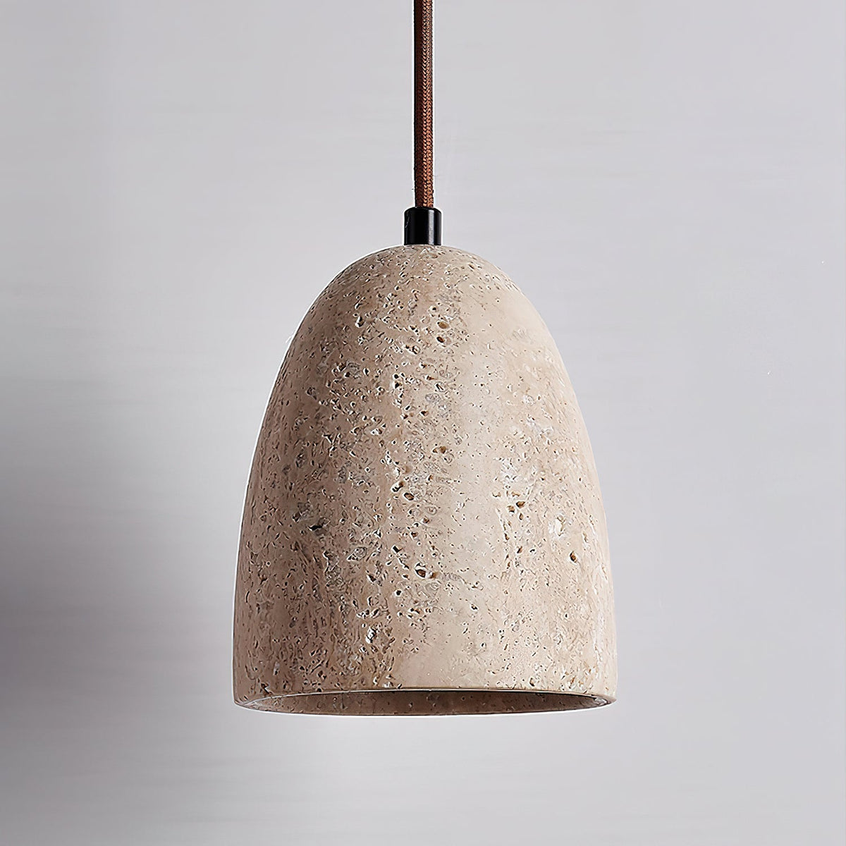 Lildes conische hanglamp van geel travertin
