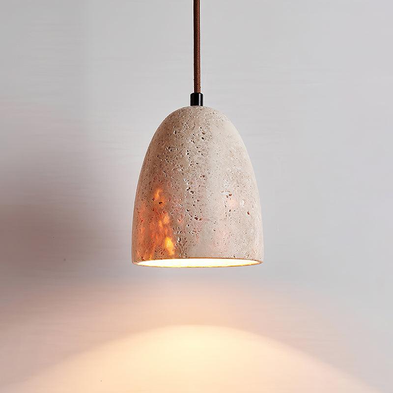 Lildes conische hanglamp van geel travertin