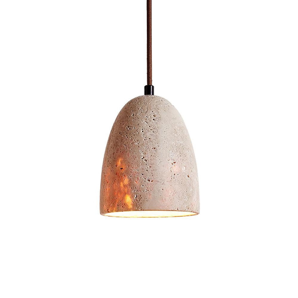 Lildes conische hanglamp van geel travertin