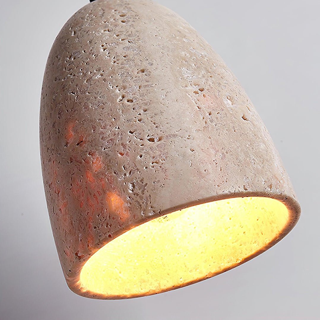 Lildes conische hanglamp van geel travertin