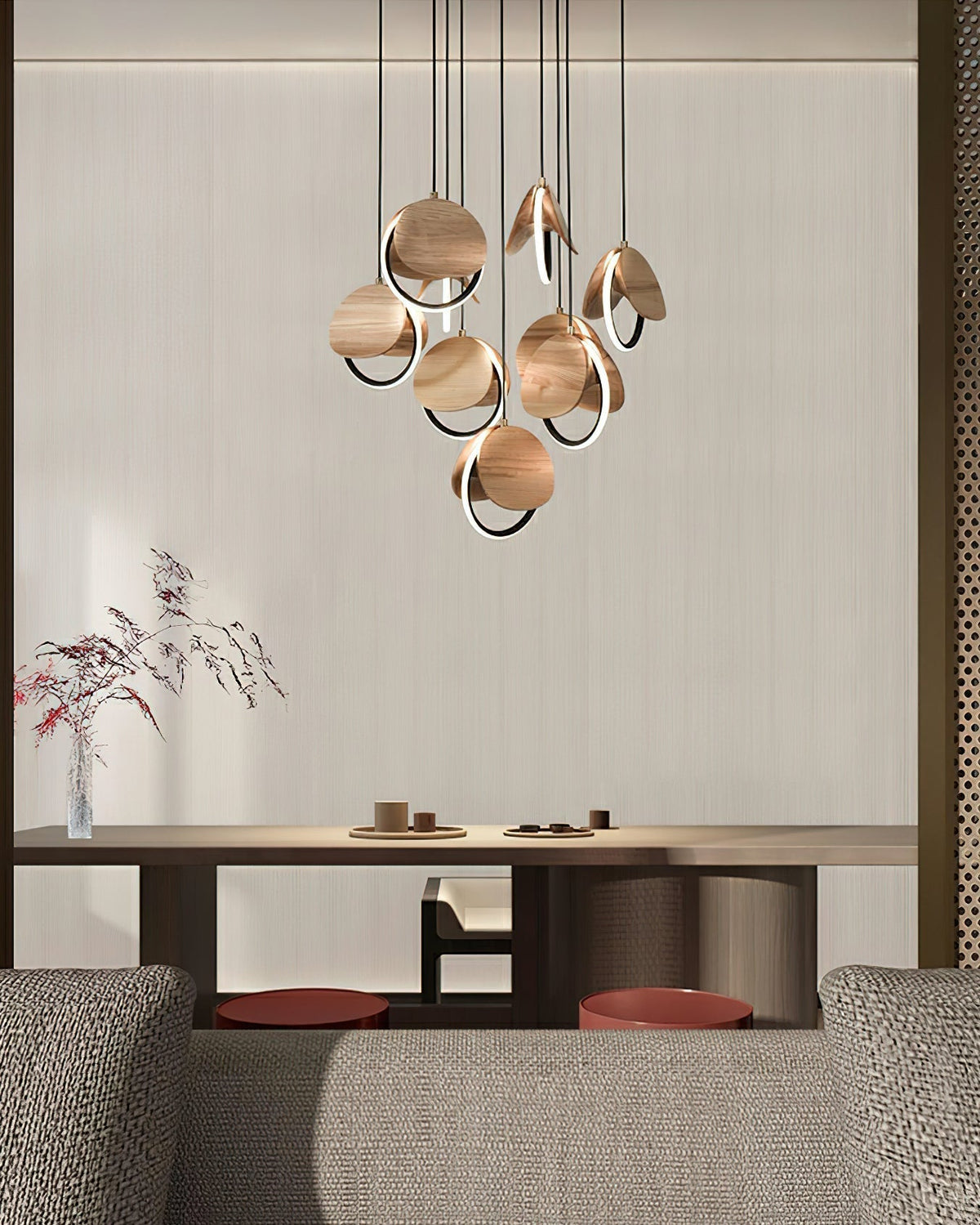 Avvelen Geometrische hanglamp van Hout