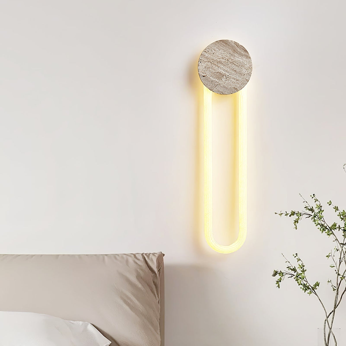 Mysolel Geel travertin wandlamp