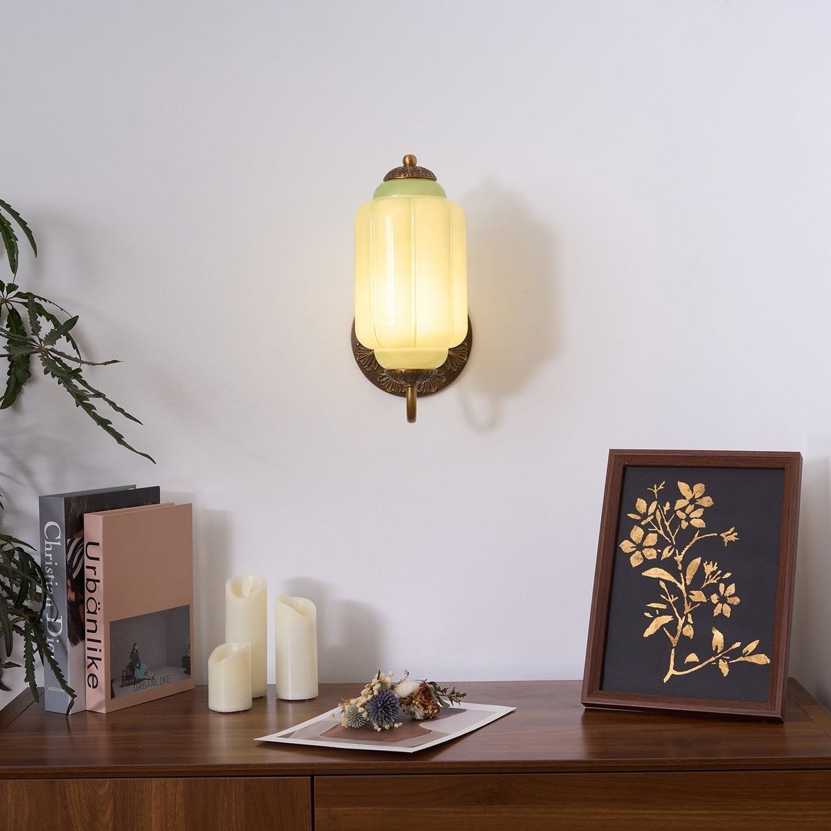 Melvane Vintage roze glazen wandlamp