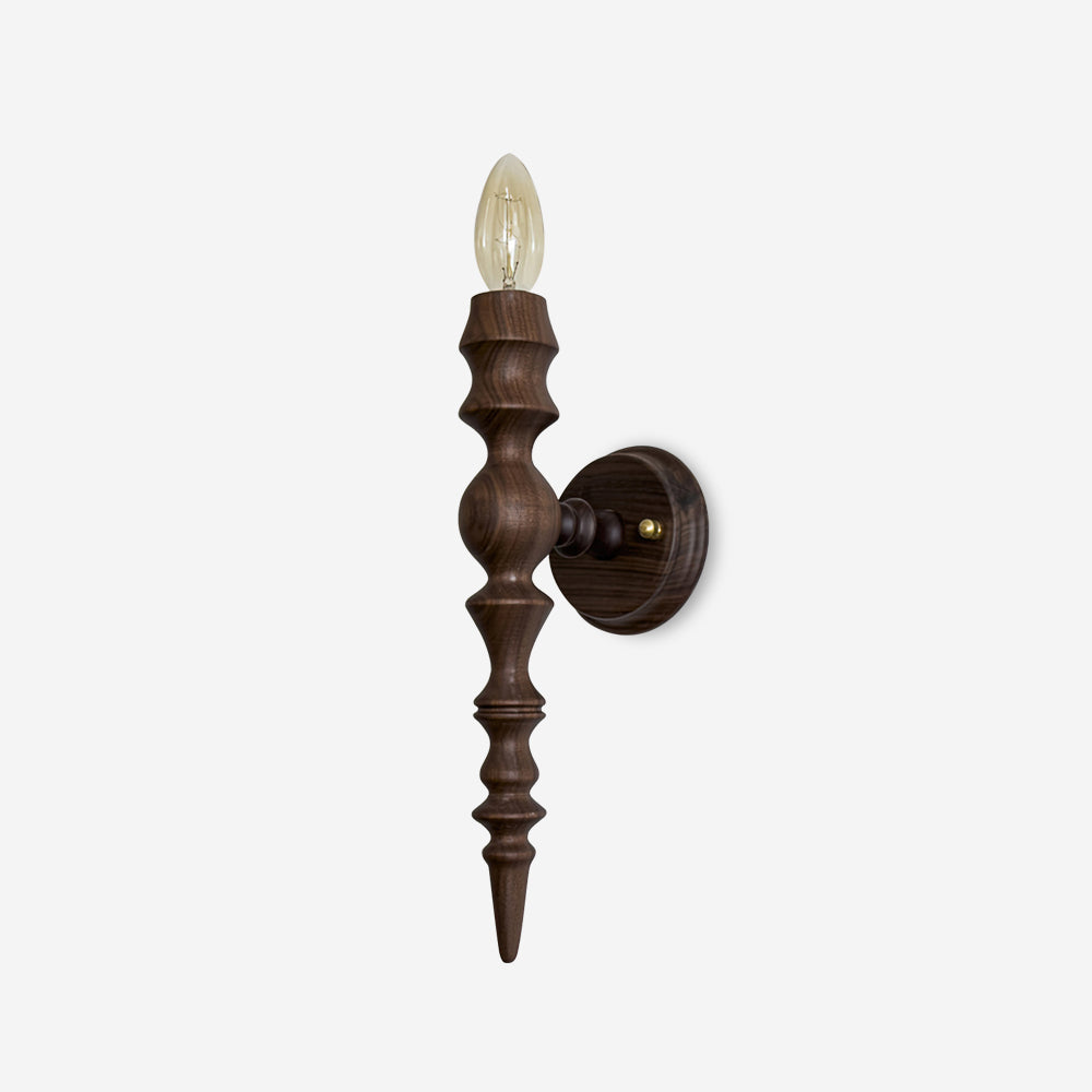 Wandlamp moderne vintage houten behuizing meerdere walnootafwerkingen