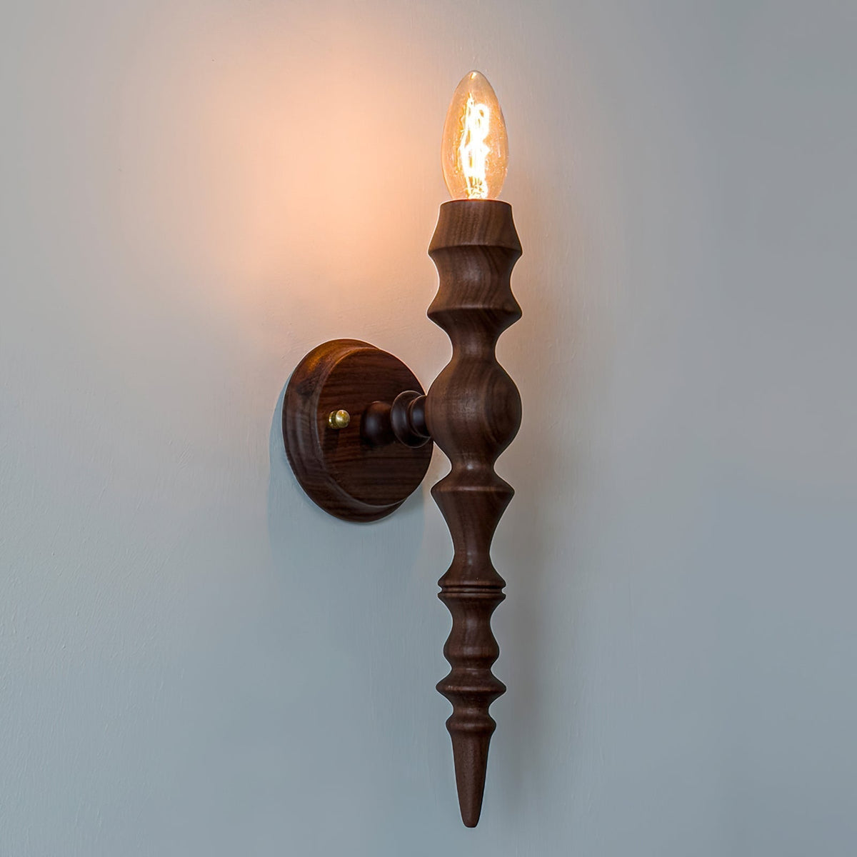 Wandlamp moderne vintage houten behuizing meerdere walnootafwerkingen