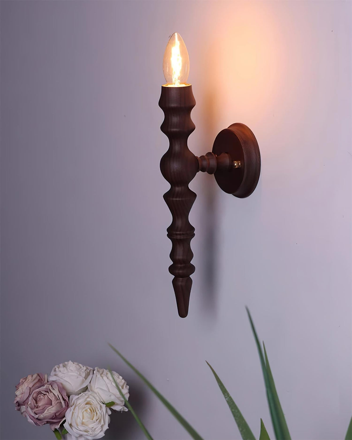 Wandlamp moderne vintage houten behuizing meerdere walnootafwerkingen