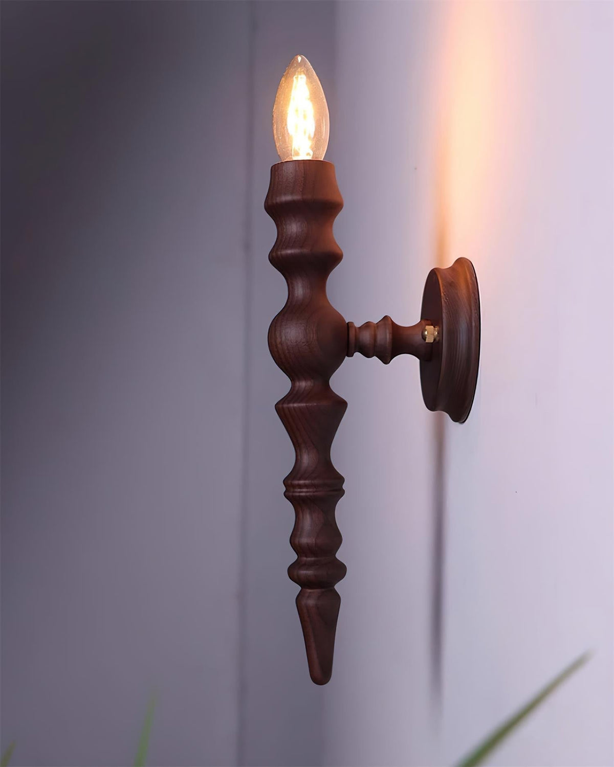 Wandlamp moderne vintage houten behuizing meerdere walnootafwerkingen