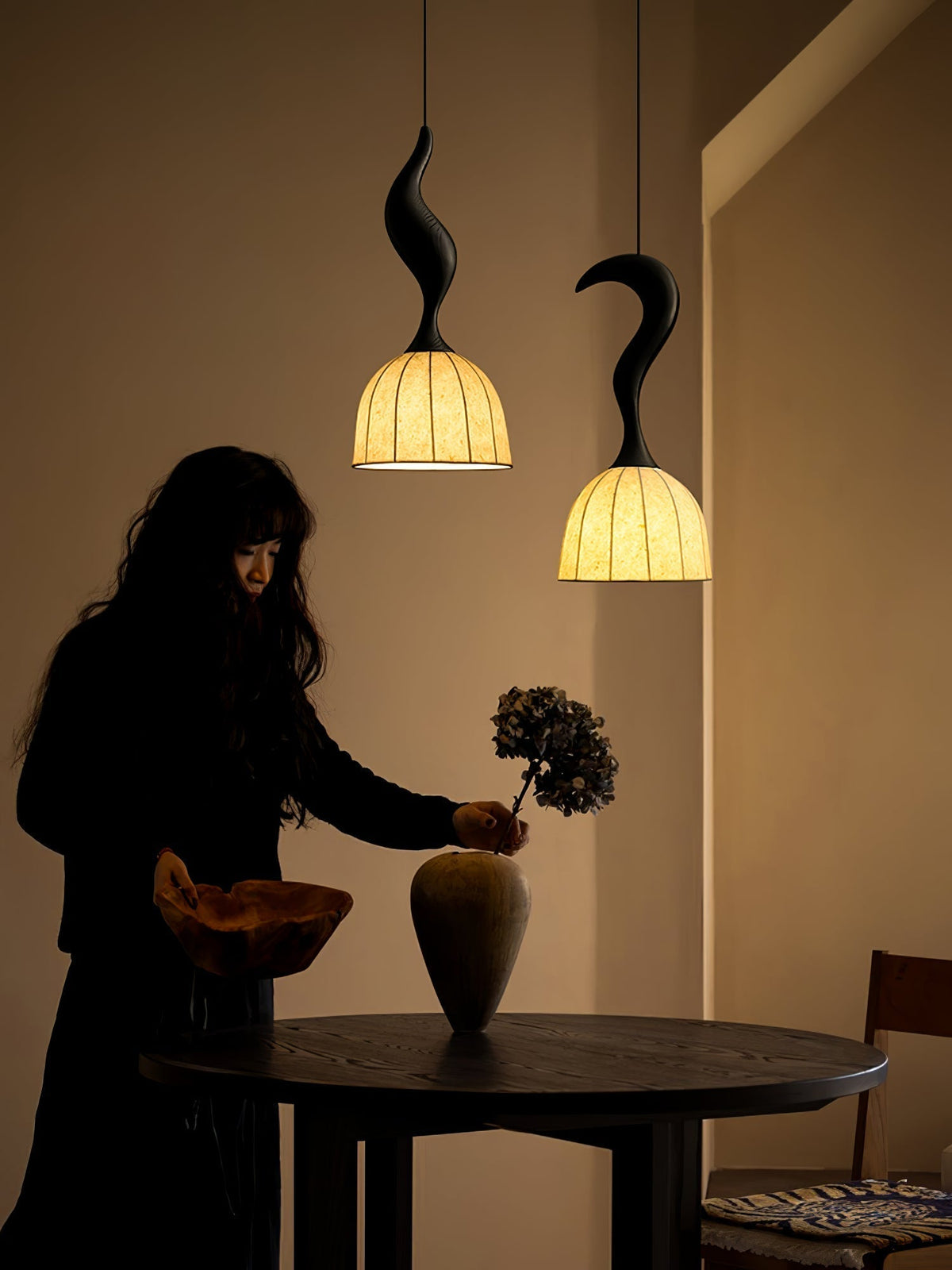 Colire Creativiteit Twisted Hout hanglamp