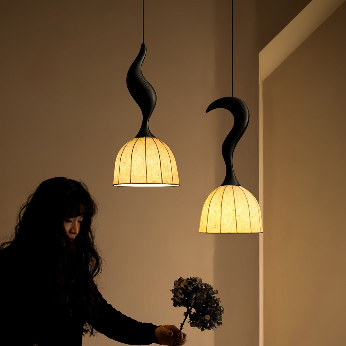 Colire Creativiteit Twisted Hout hanglamp
