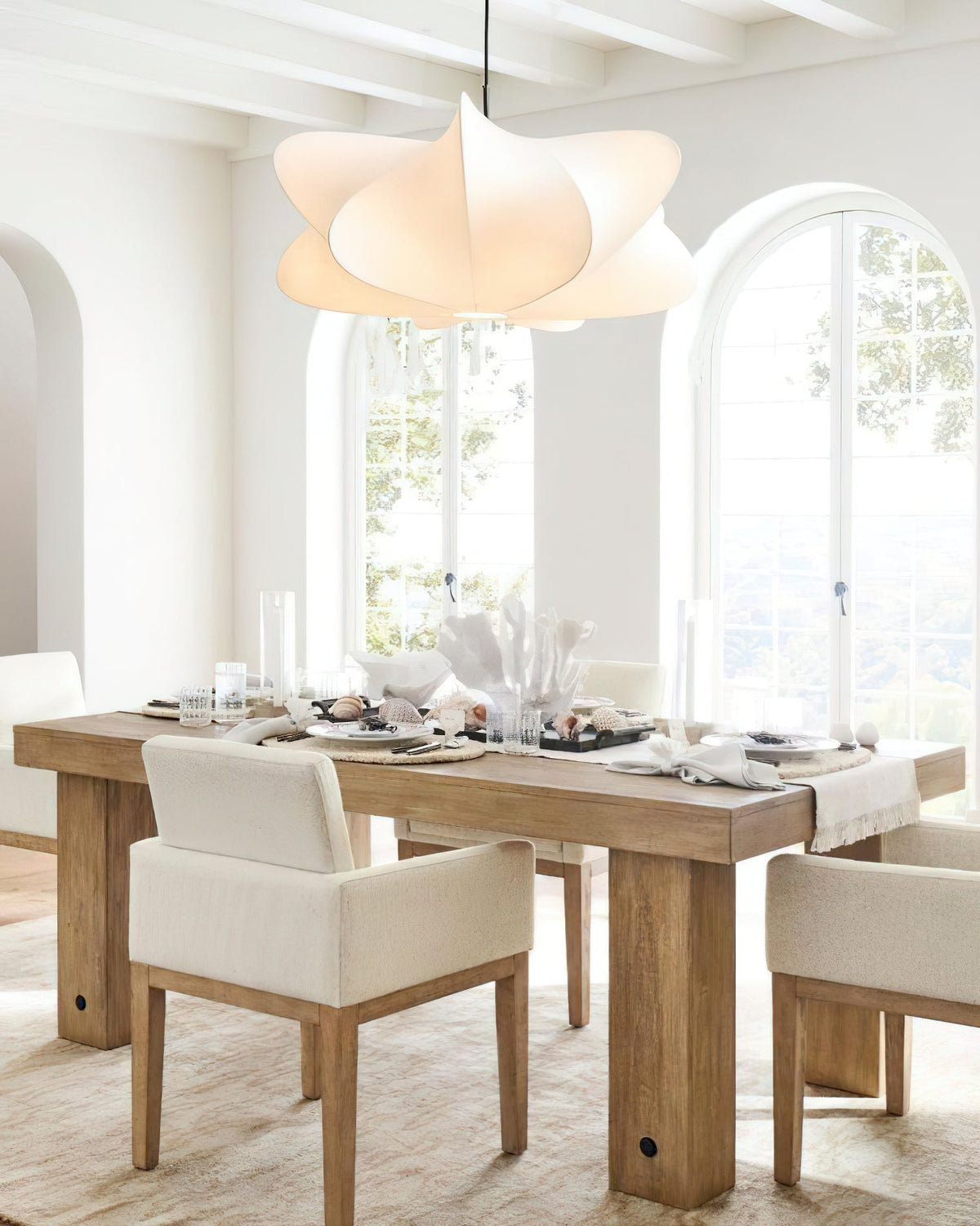Bibi hanglamp met decoratieve zijden kap