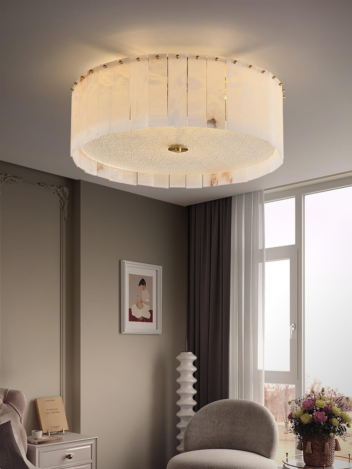 Elde albasten plafondlamp