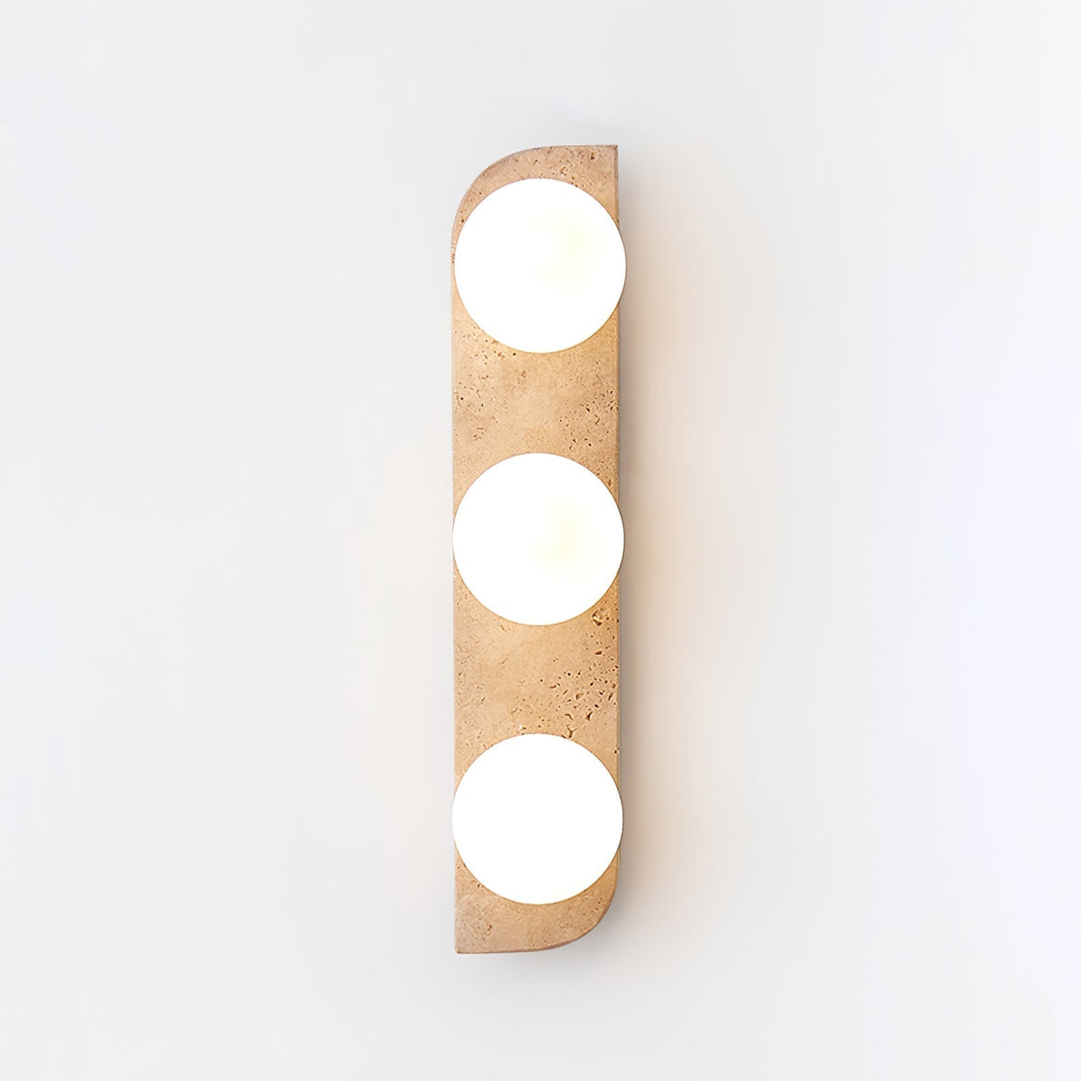 Serearia Minimalistische wandlamp van geel travertin met stekker