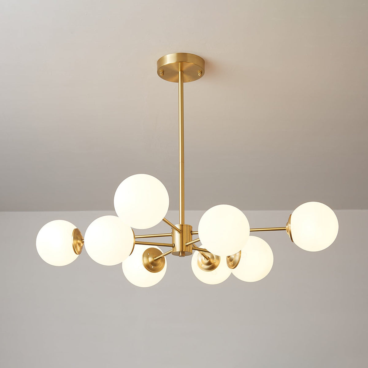 Velirora kroonluchter Elysium messing matglasbollen