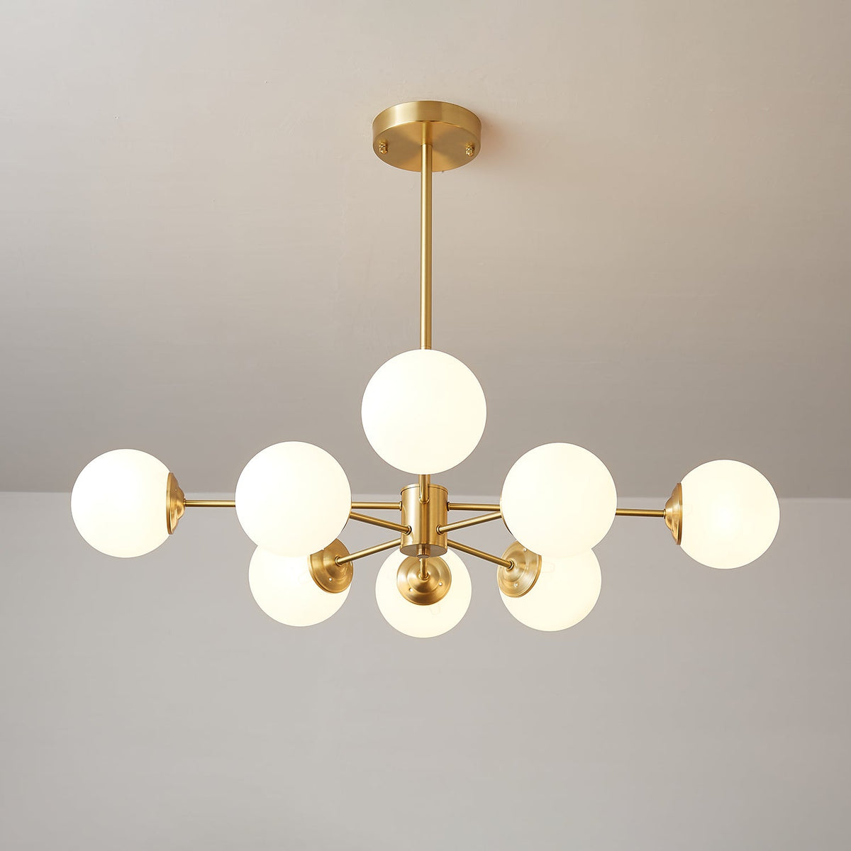 Velirora kroonluchter Elysium messing matglasbollen