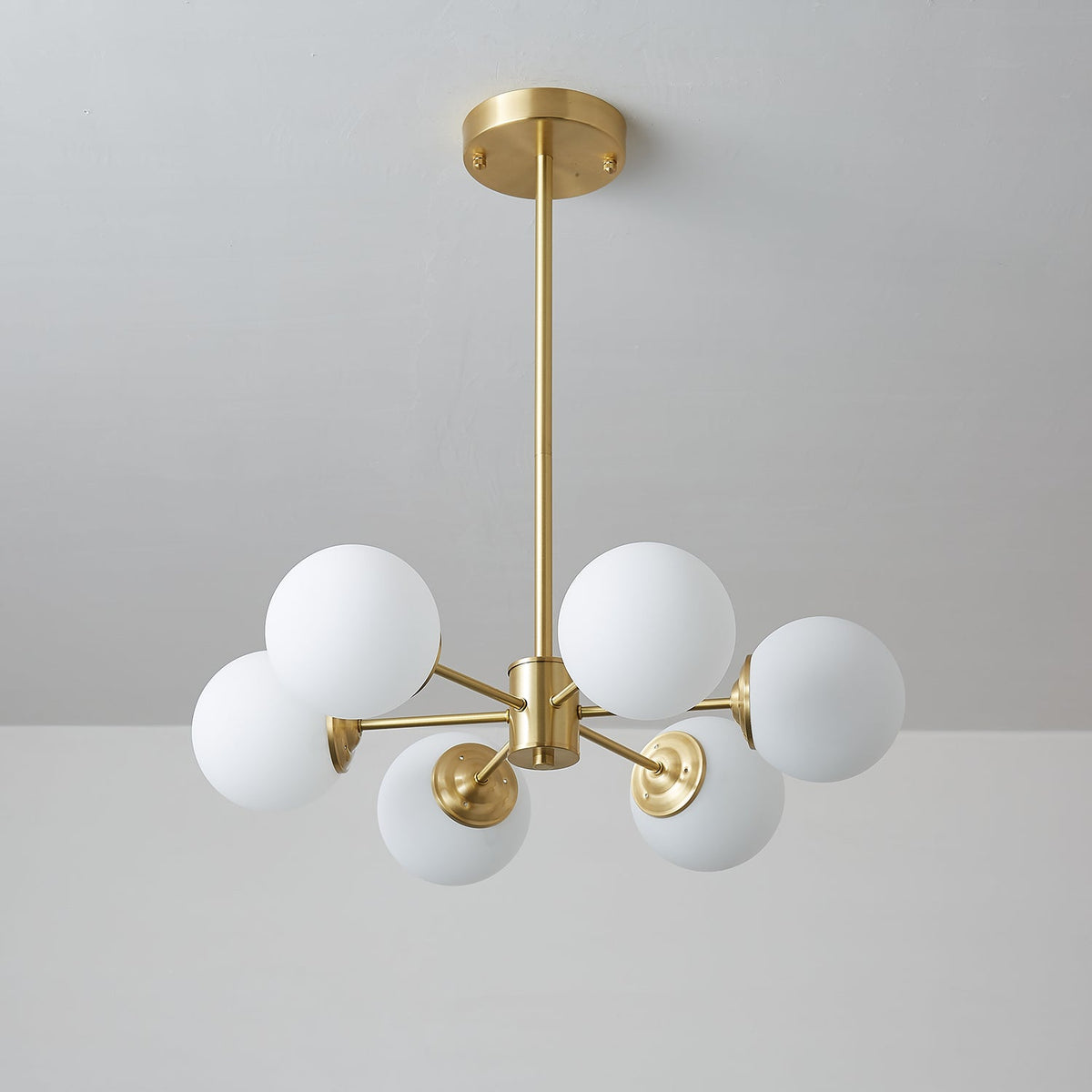Velirora kroonluchter Elysium messing matglasbollen