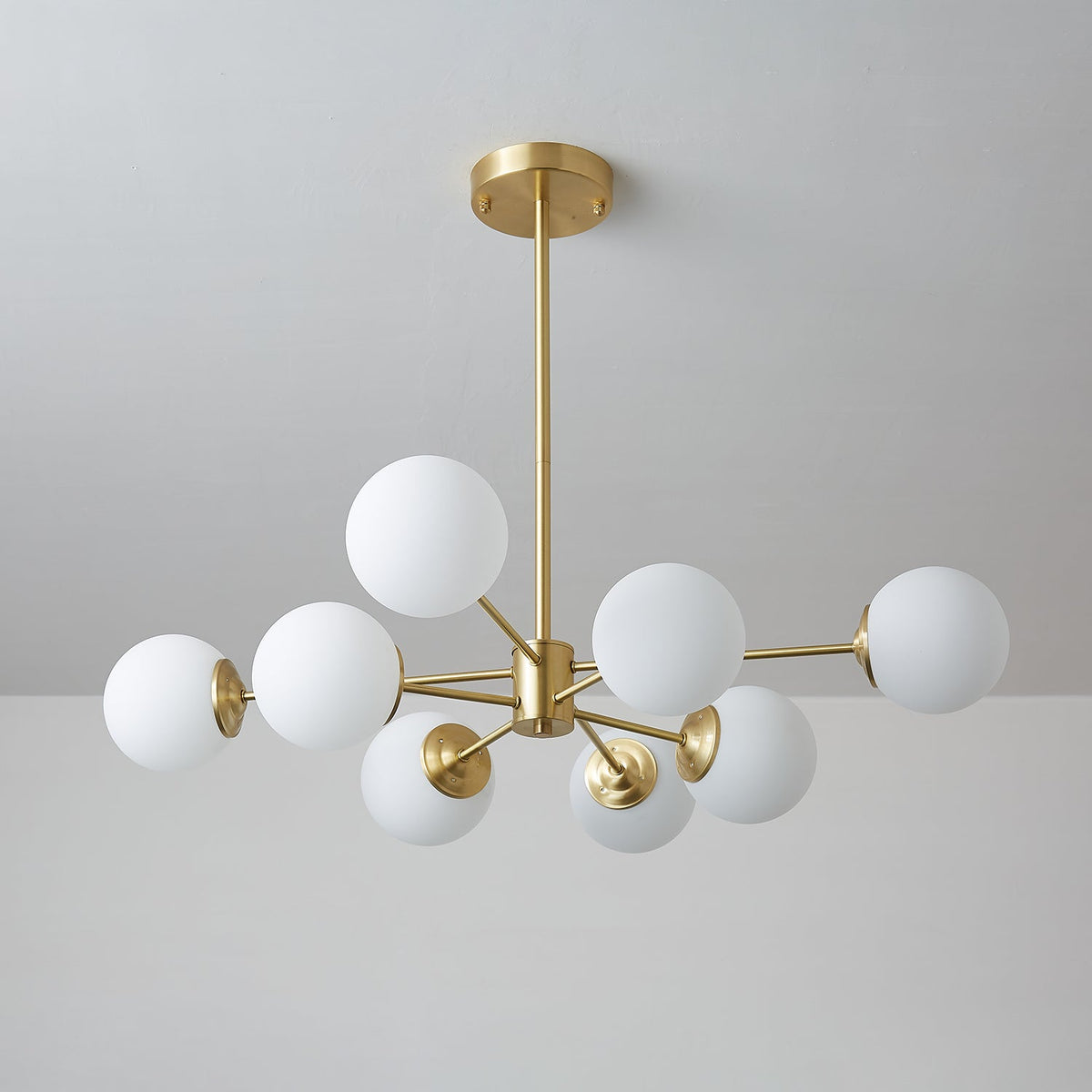 Velirora kroonluchter Elysium messing matglasbollen