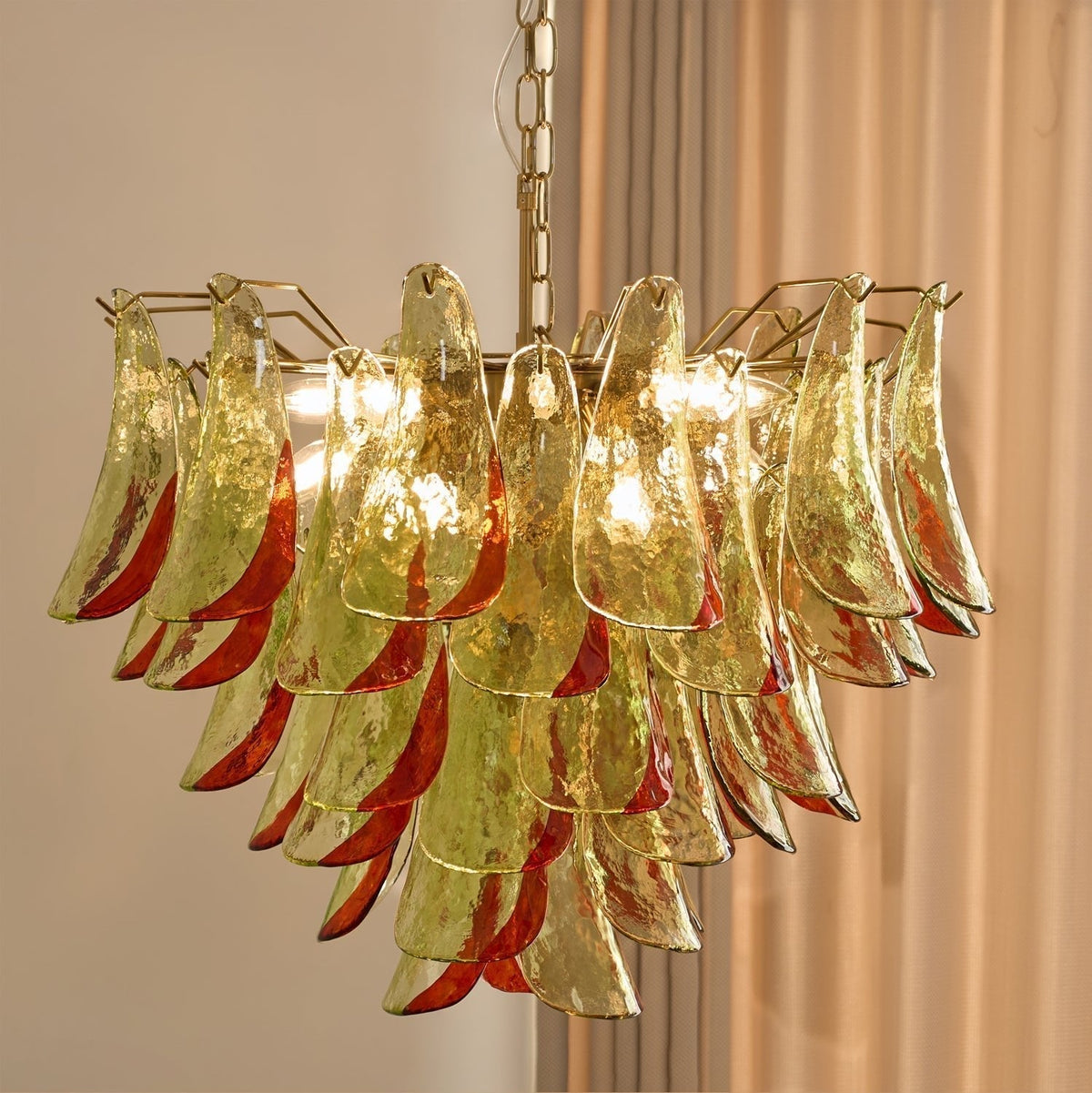 Celoraria Kroonluchter Murano-glas Bloemblaadjes Elegante