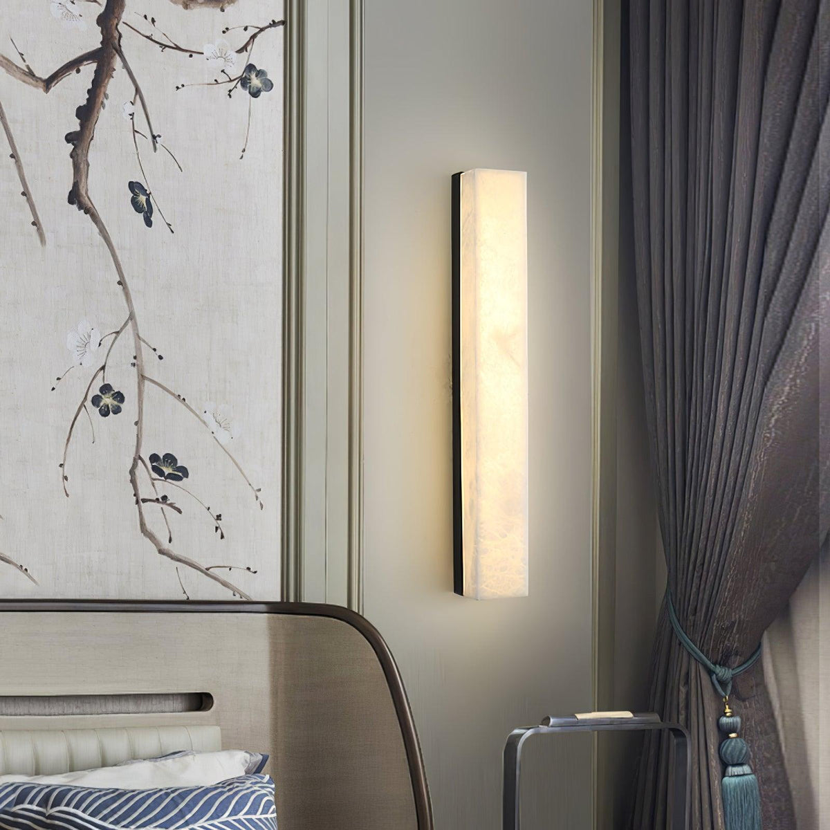 Nivivette Pillar albasten wandlamp