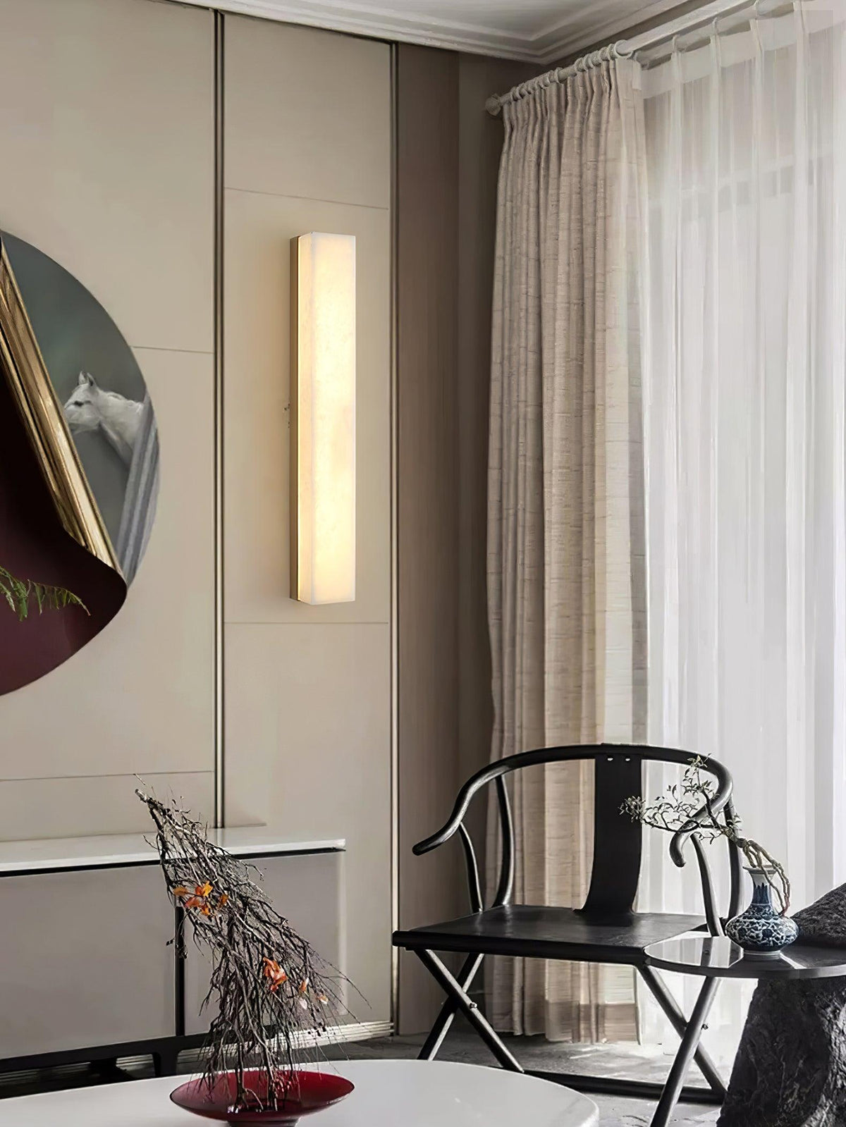 Nivivette Pillar albasten wandlamp