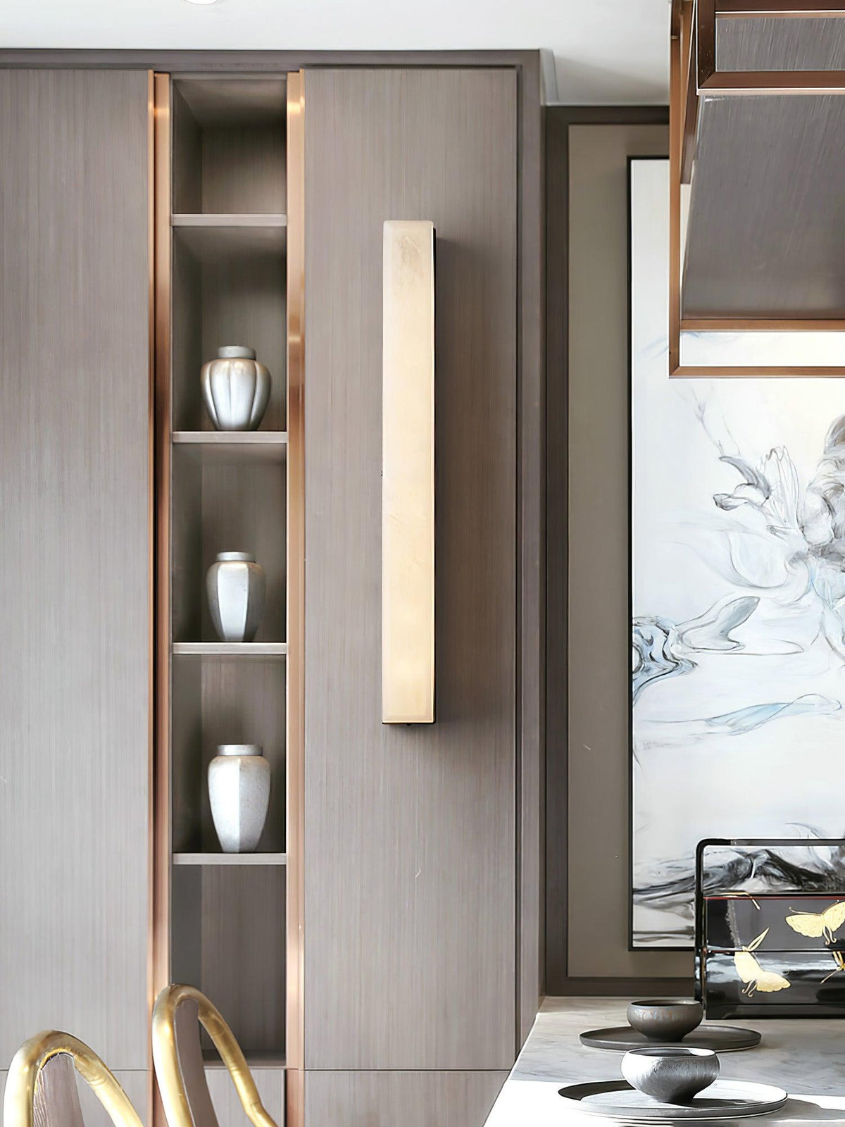 Nivearia Minimalistische wandlamp van albast rechthoekig