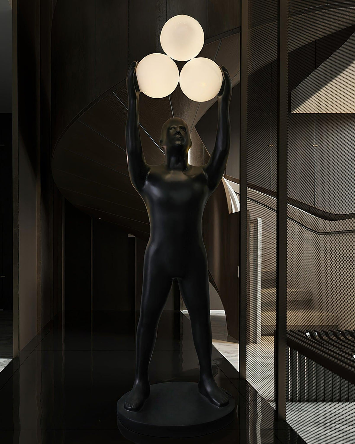 Athranis Uplifted Zwart Sculpturale vloerlamp