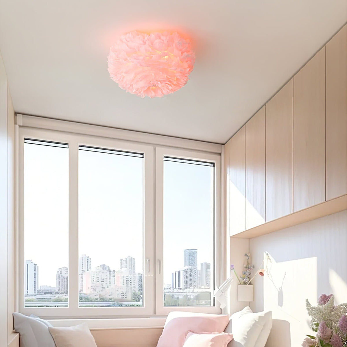 Zalore Premium Noordse kunst plafondlamp met veren