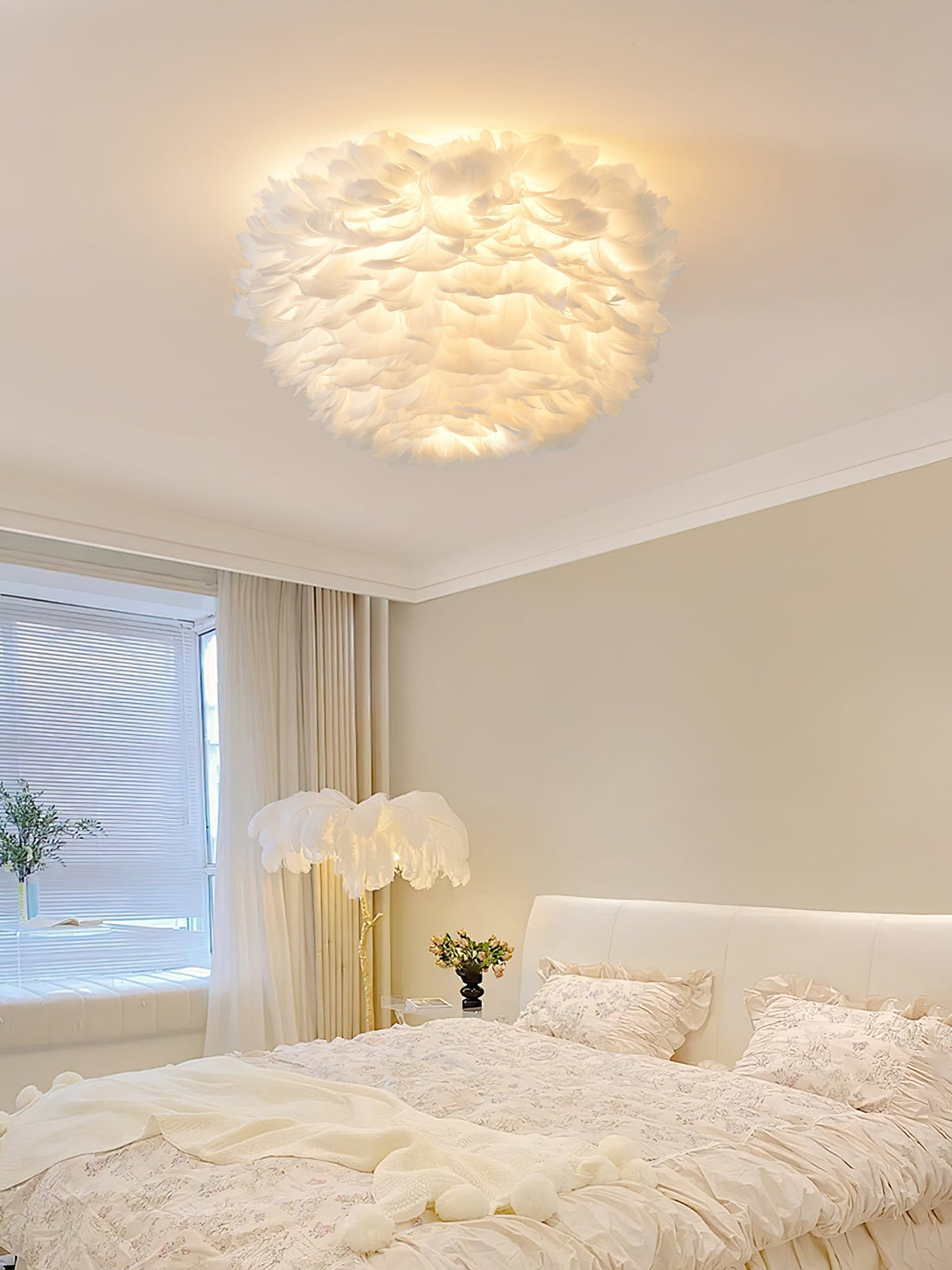 Zalore Premium Noordse kunst plafondlamp met veren