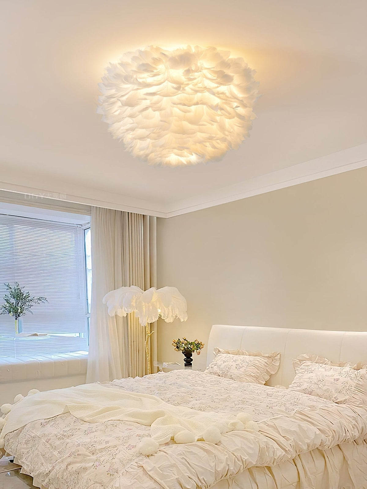 Zalore Premium Noordse kunst plafondlamp met veren