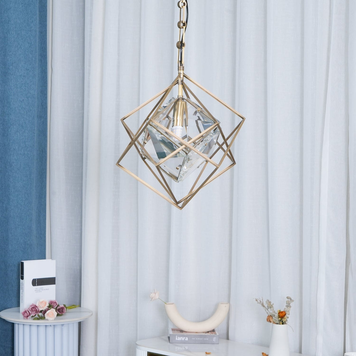 Zovin messing & kristal glamoureus hanglamp