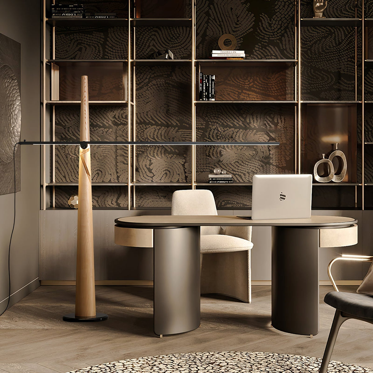 Ovelila Minimalistische houten vloerlamp