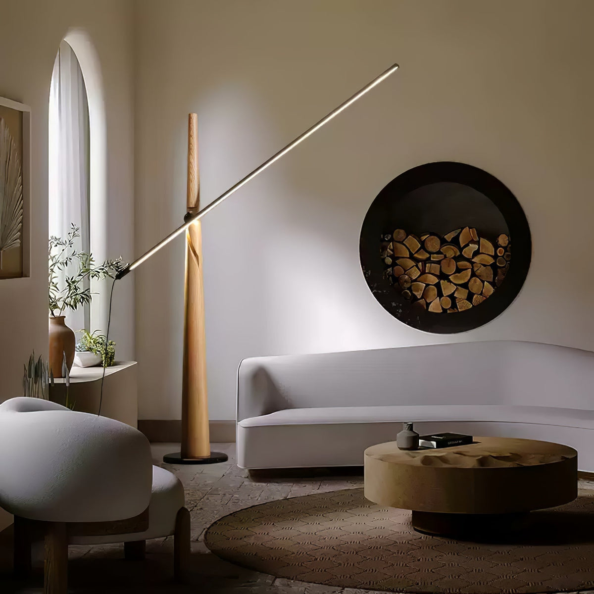 Ovelila Minimalistische houten vloerlamp