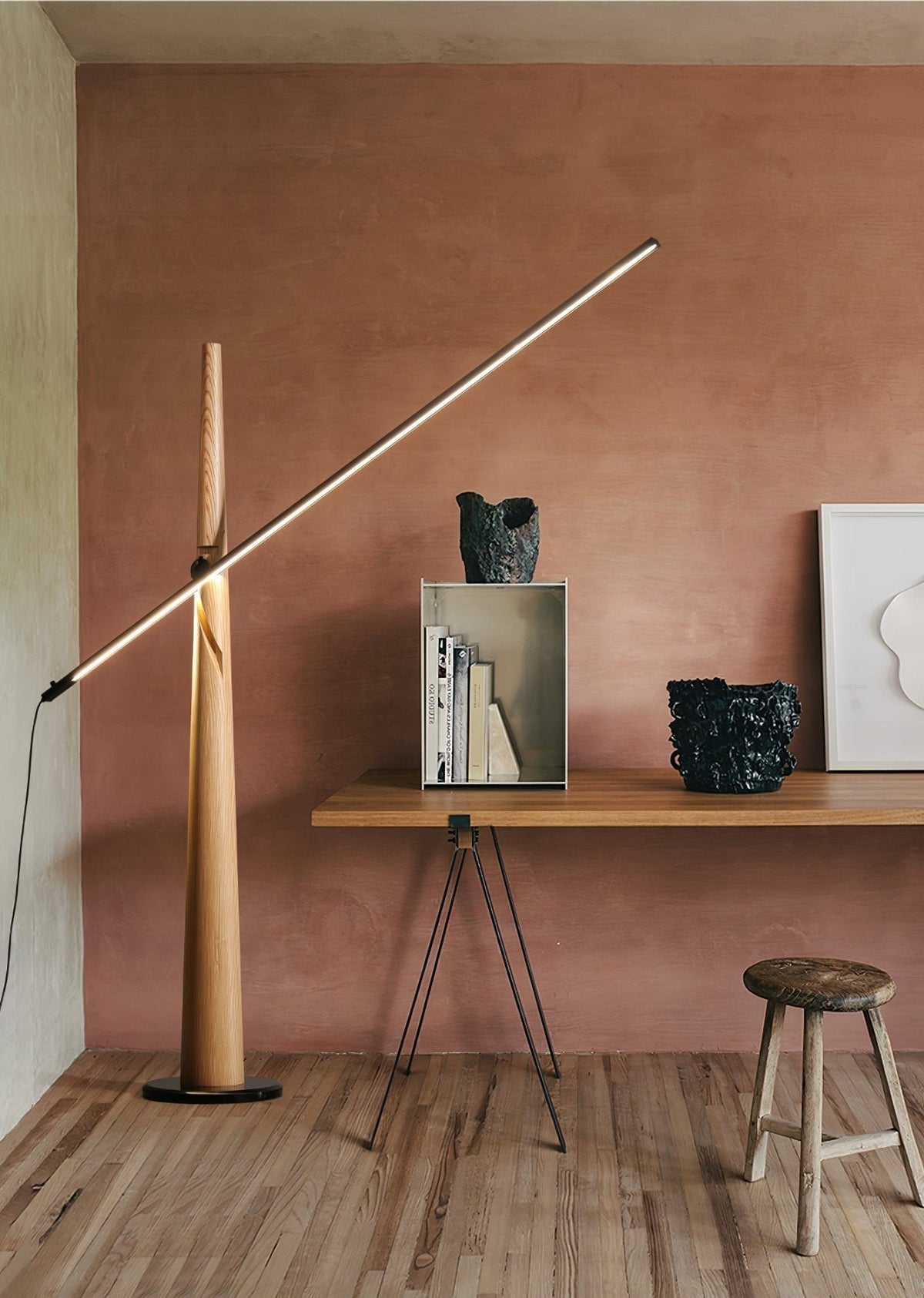 Ovelila Minimalistische houten vloerlamp