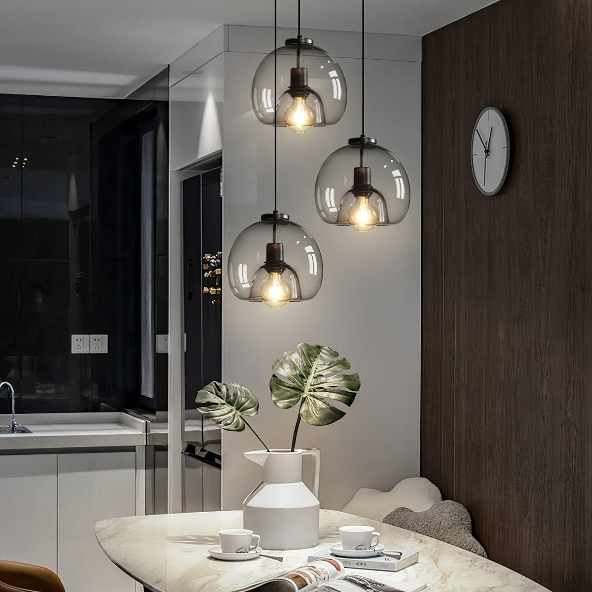 Qev Noordse kunst Pearl glas hanglamp