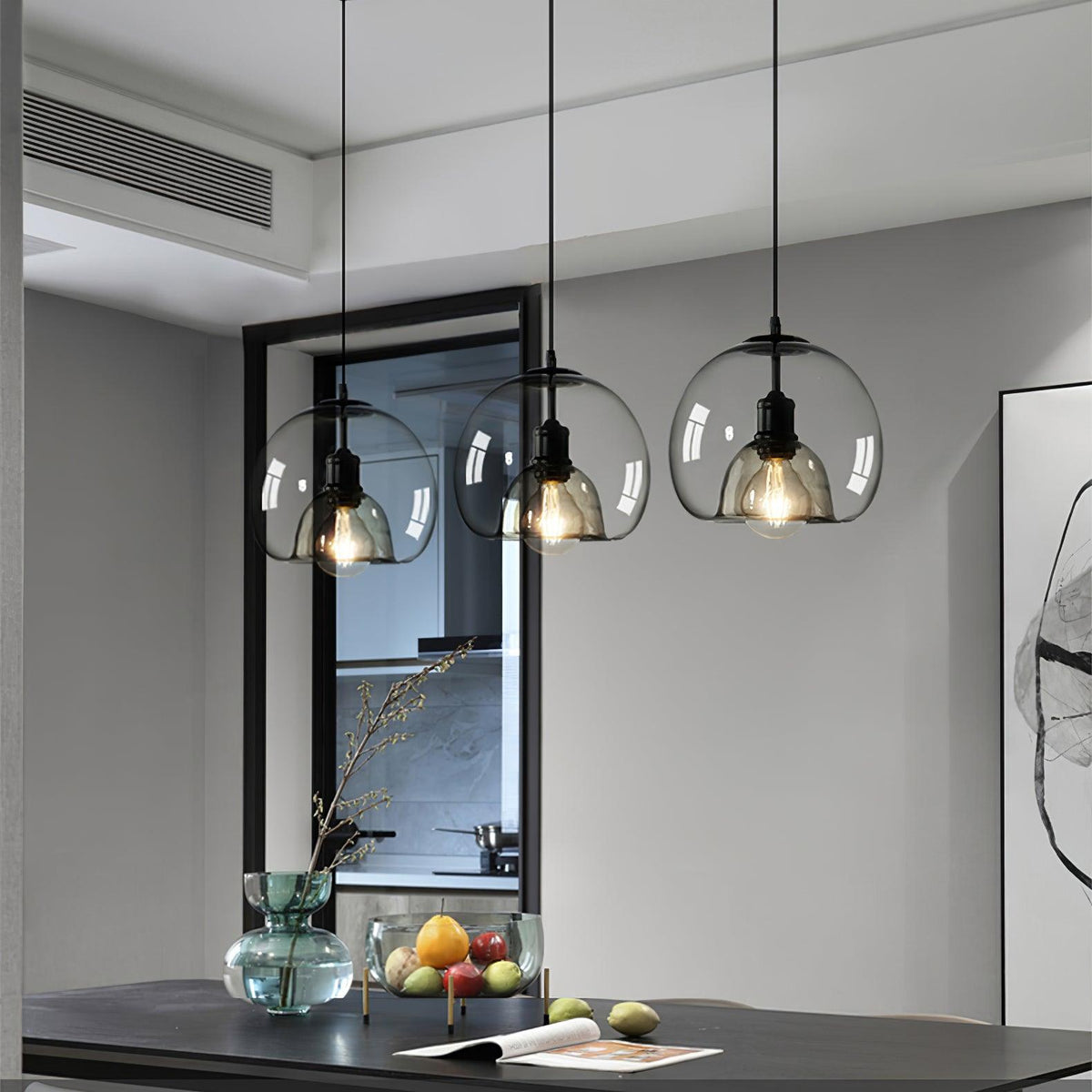 Qev Noordse kunst Pearl glas hanglamp