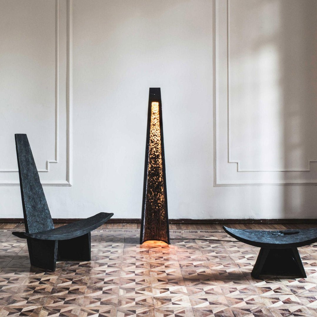 Lave vloerlamp van marmer