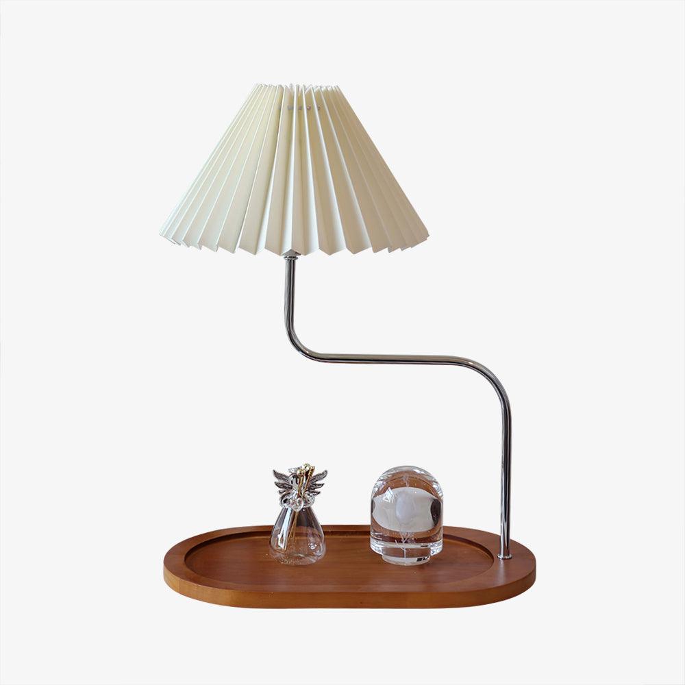 Ornelle tafellamp van hout en stof