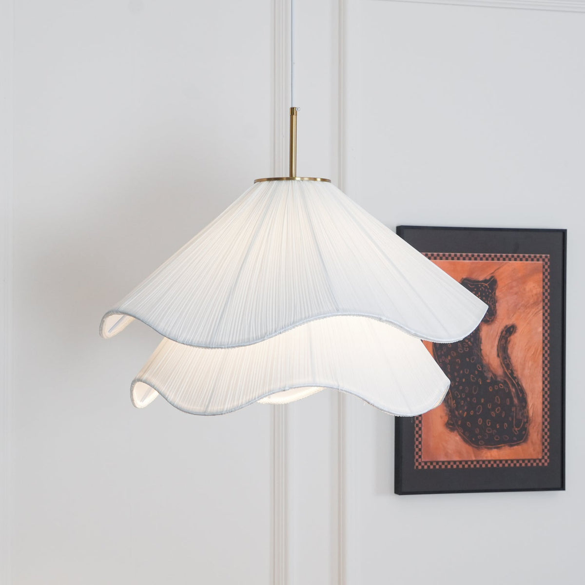 Cirirenne elegante bloemvormige stoffen hanglamp
