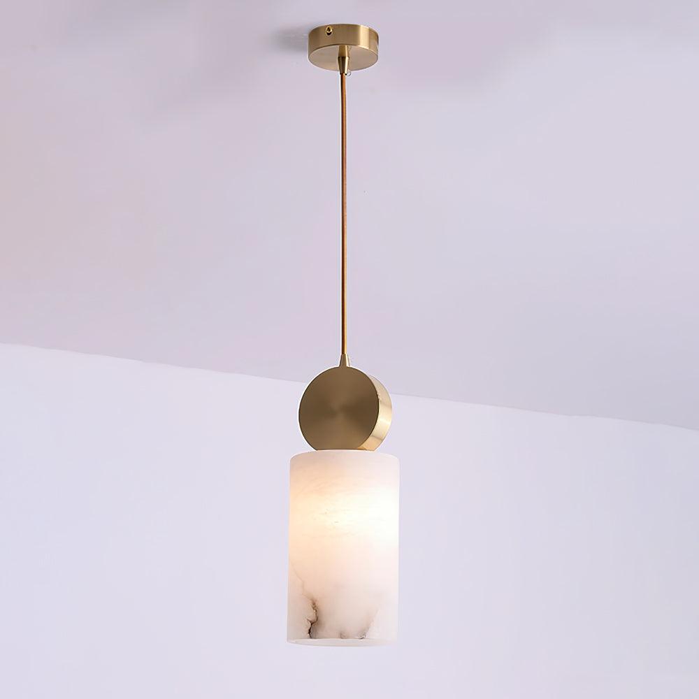 Nore cilindervormige hanglamp van albast