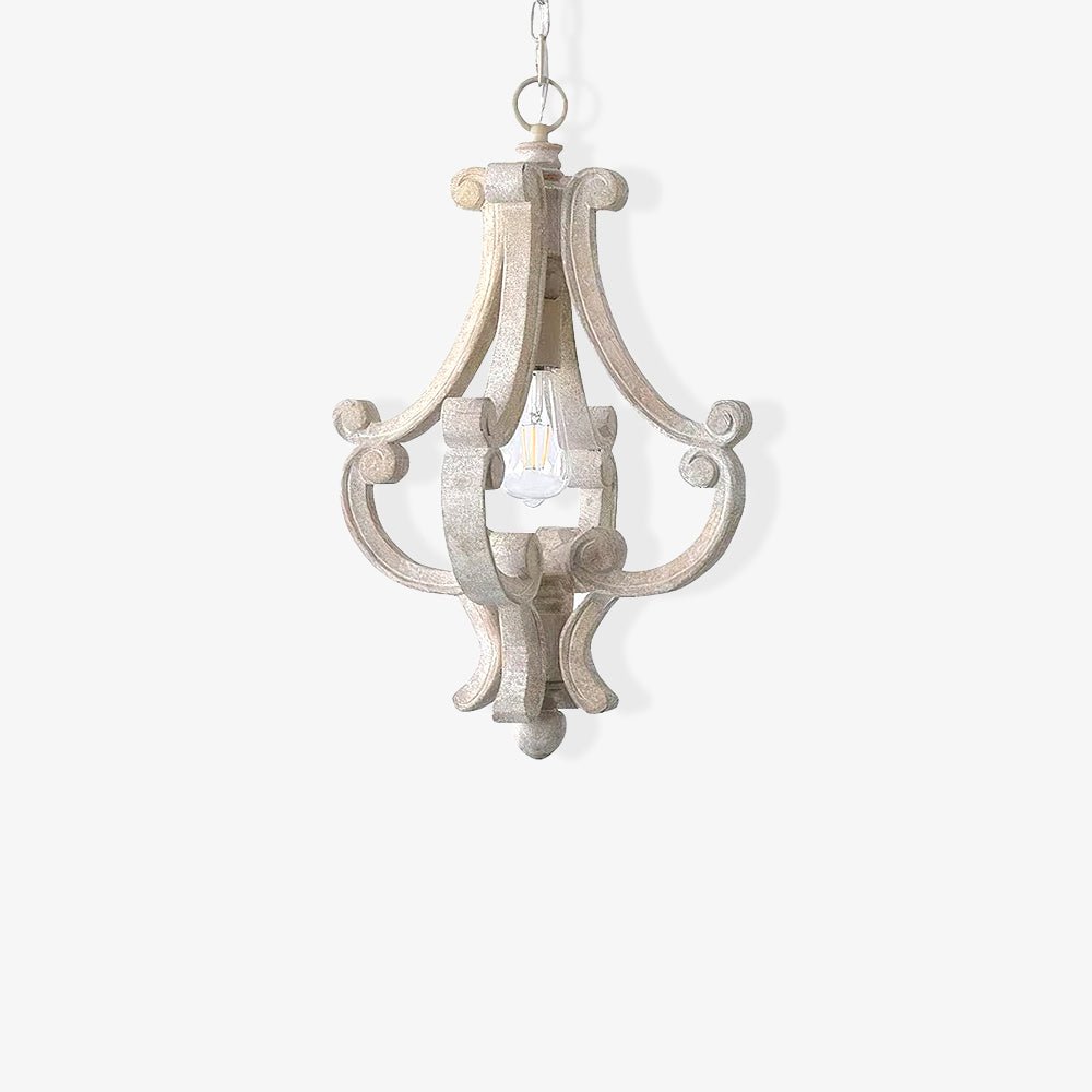 Lavior houten glamoureus hanglamp Old White