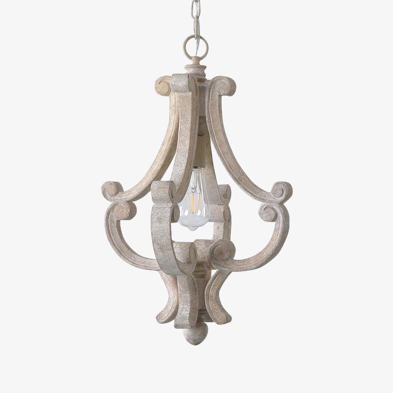 Lavior houten glamoureus hanglamp Old White