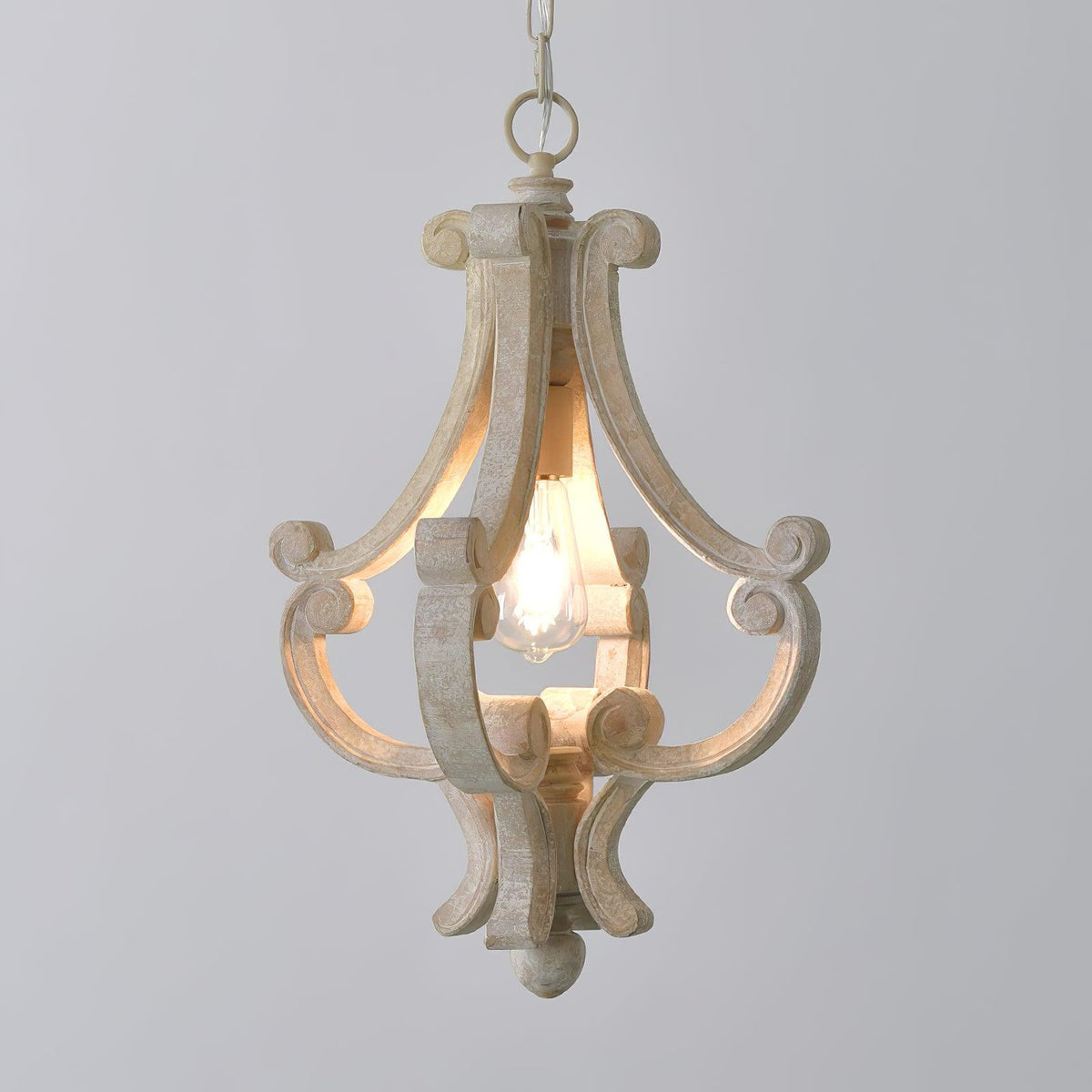 Lavior houten glamoureus hanglamp Old White