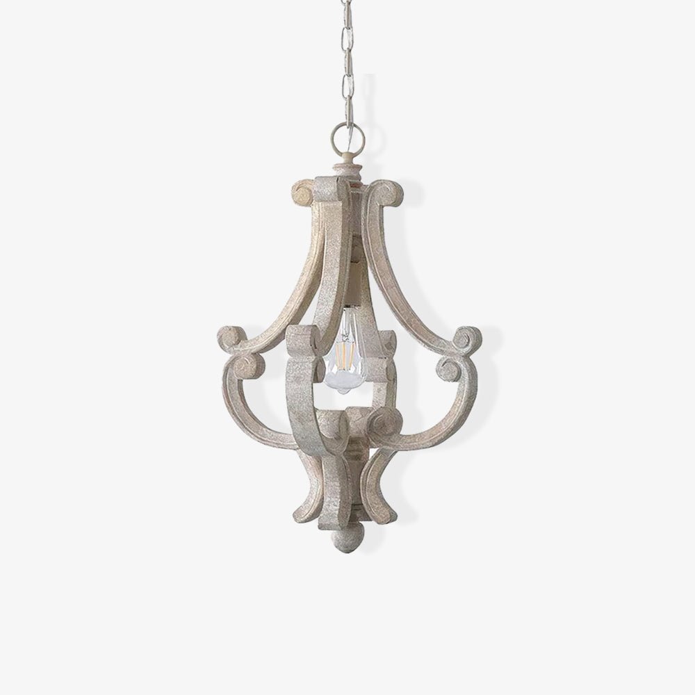 Lavior houten glamoureus hanglamp Old White