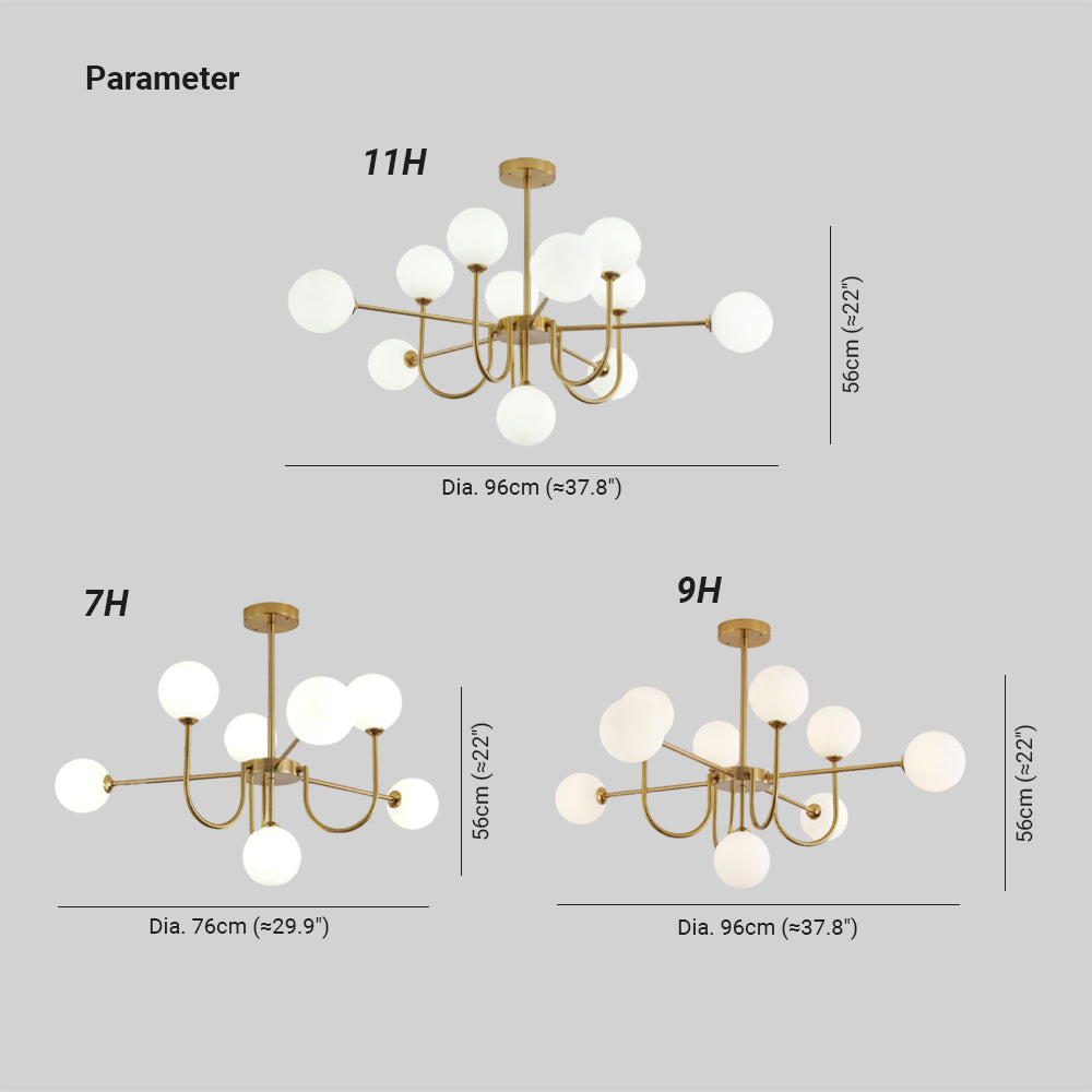 Valentina Moderne LED Kroonluchters Goud Glas Woon-/Eetkamer