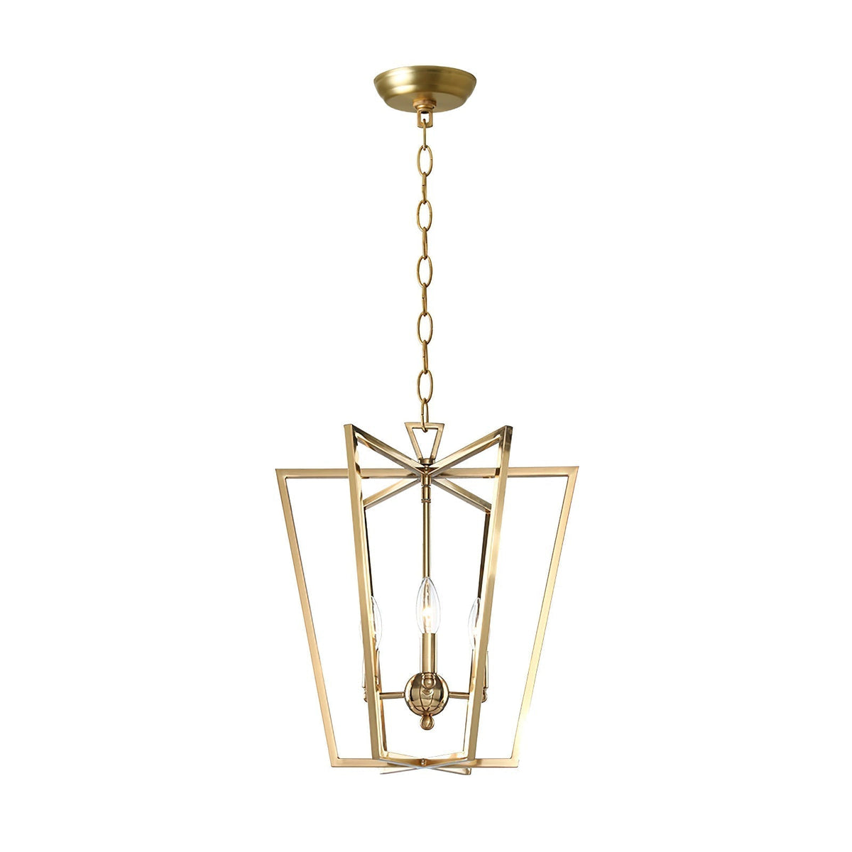Niroxa kroonluchter met lantern frame goudkleurig